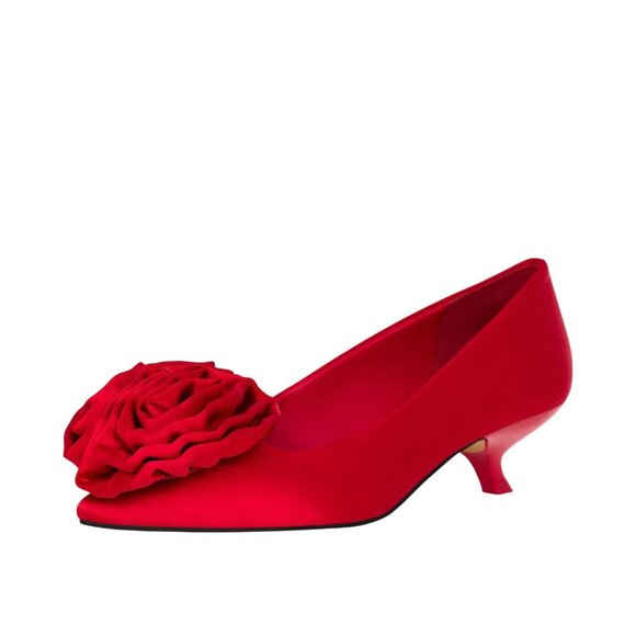 Katy Perry Womens The Micro Heel Flower Pumps KP3280 Bright Red 7.5M - Picture 8 of 12